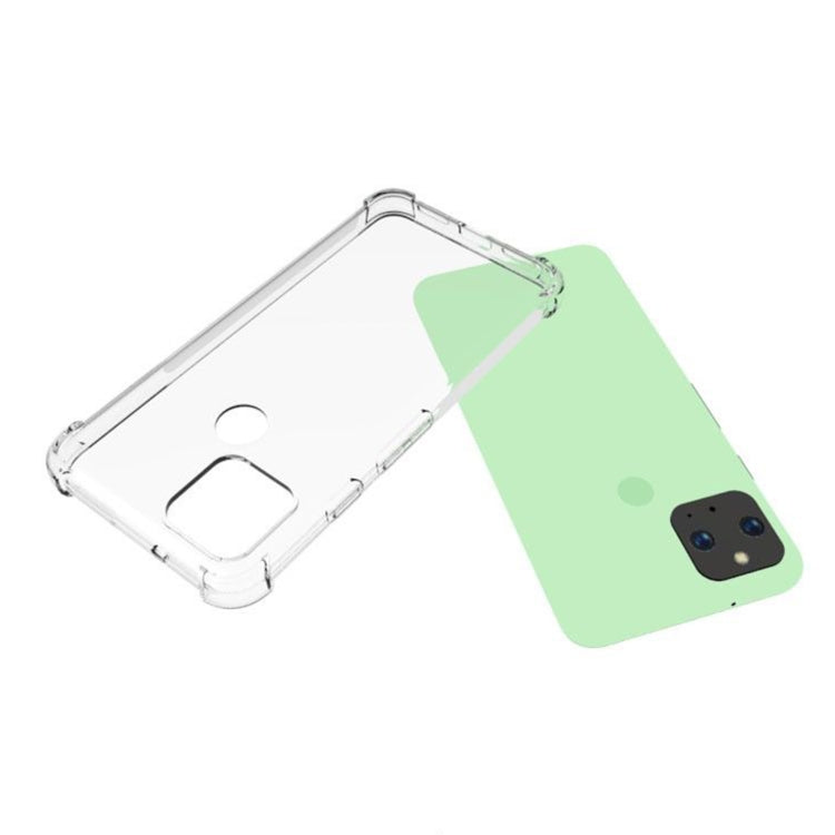 For Google Pixel 5 Shockproof Non-slip Thickening TPU Phone Case(Transparent)