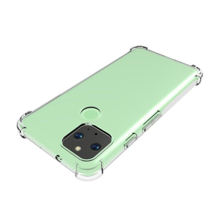 For Google Pixel 5 Shockproof Non-slip Thickening TPU Phone Case(Transparent)