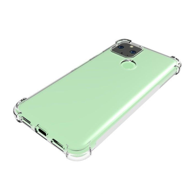 For Google Pixel 5 Shockproof Non-slip Thickening TPU Phone Case(Transparent)