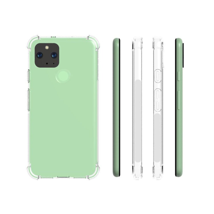 For Google Pixel 5 Shockproof Non-slip Thickening TPU Phone Case(Transparent)