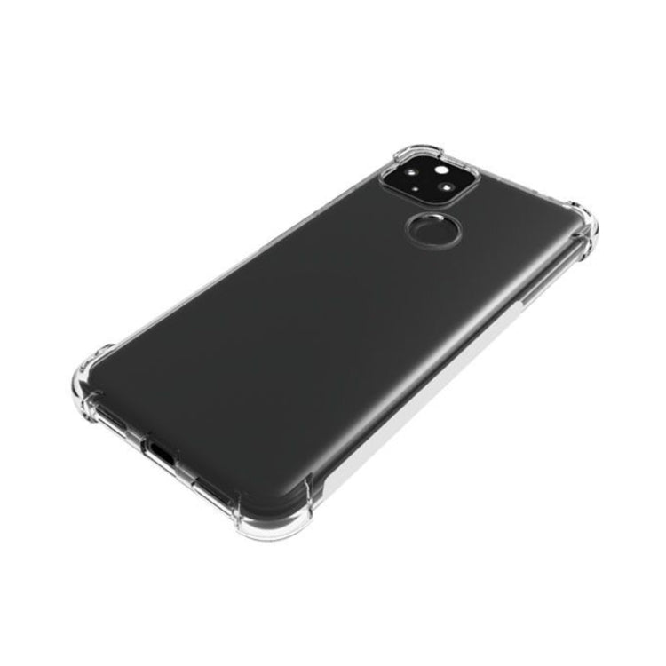 For Google Pixel 5a 5G Shockproof Non-slip Thickening TPU Phone Case(Transparent)
