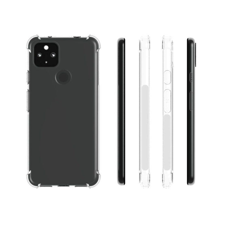 For Google Pixel 5a 5G Shockproof Non-slip Thickening TPU Phone Case(Transparent)