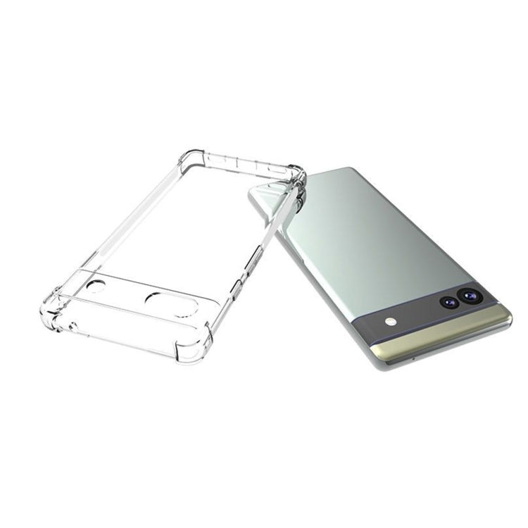 For Google Pixel 6a Shockproof Non-slip Thickening TPU Phone Case(Transparent)