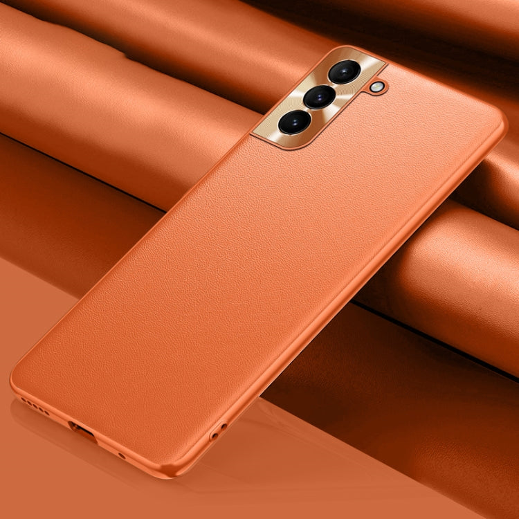 For Samsung Galaxy S22+ 5G Plain Skin Leather Phone Case