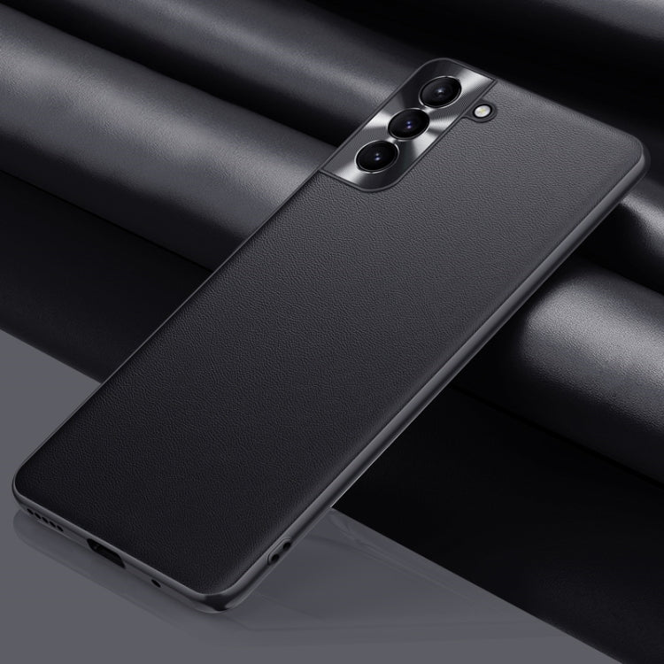 For Samsung Galaxy S22+ 5G Plain Skin Leather Phone Case