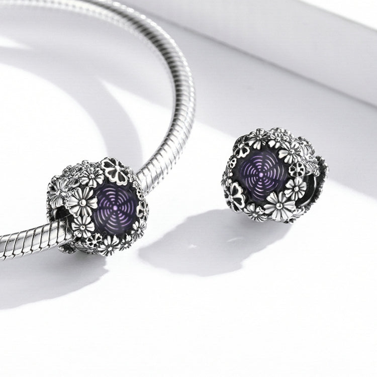 S925 Sterling Silver Retro Flower Beads DIY Bracelet Necklace Accessories