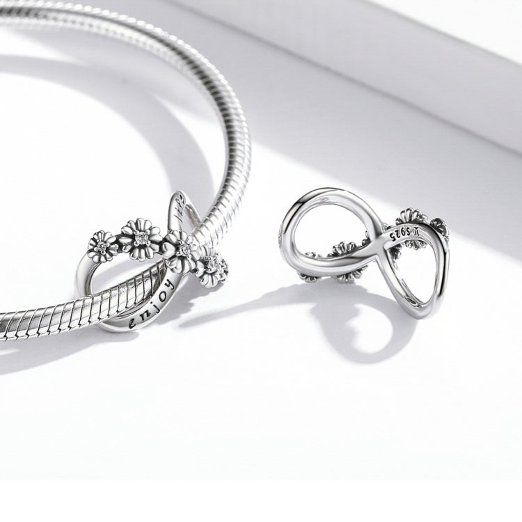 S925 Sterling Silver Infinite Flowers Beads DIY Bracelet Necklace Accessories