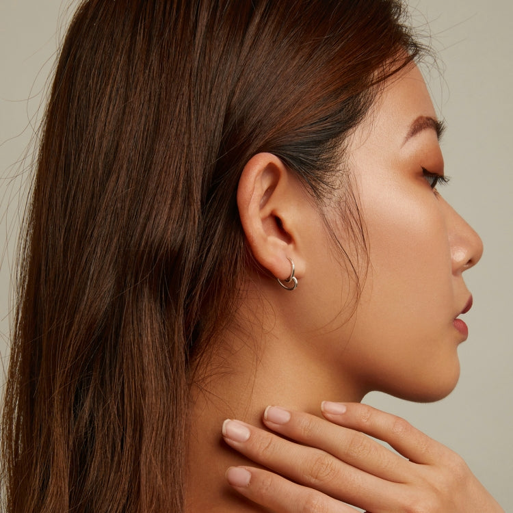 S925 Sterling Silver Simple Heart Ear Stud Women Earrings