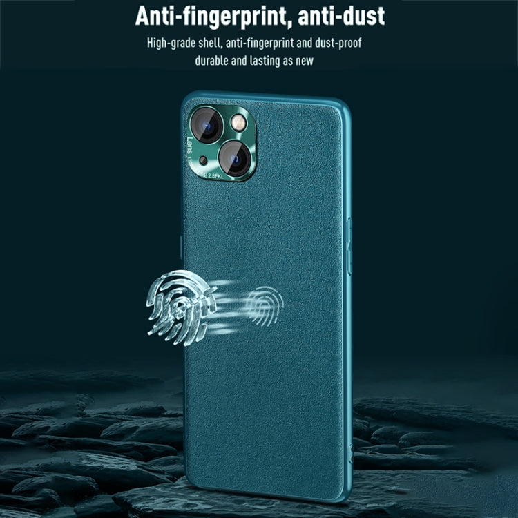 For iPhone 13 mini Plain Skin Leather Case