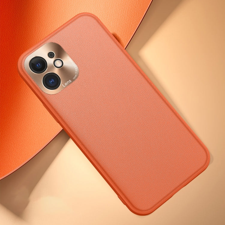 For iPhone 12 mini Plain Skin Leather Case