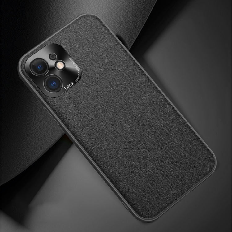 For iPhone 12 mini Plain Skin Leather Case