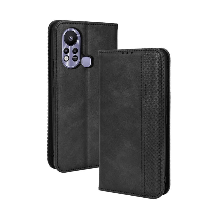For Infinix Hot 11s Magnetic Buckle Retro Texture Leather Case