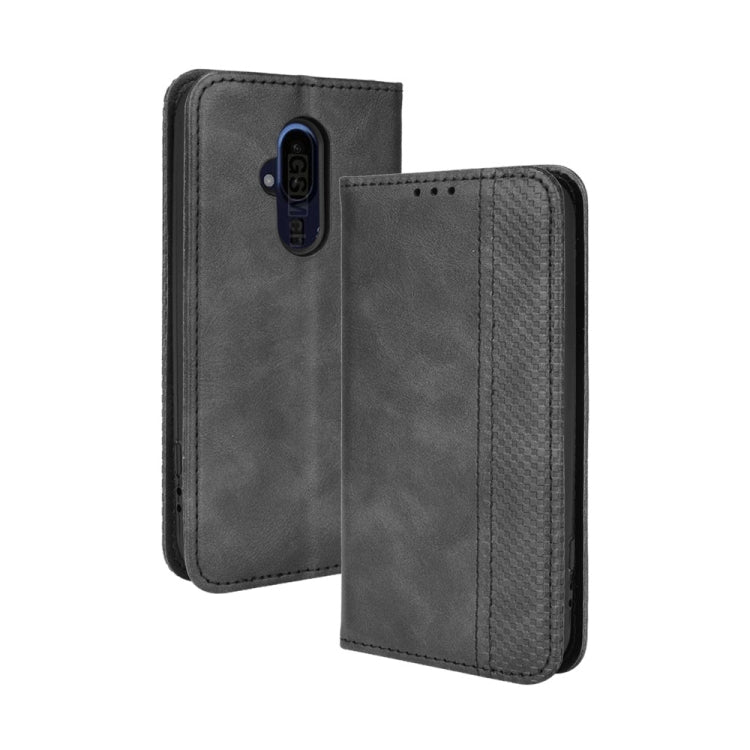 For Fujitsu Arrows F-52B JP Magnetic Buckle Retro Texture Leather Case