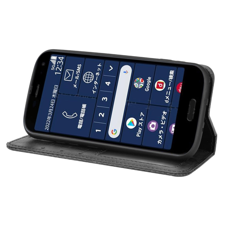 For Fujitsu Arrows F-52B JP Magnetic Buckle Retro Texture Leather Case