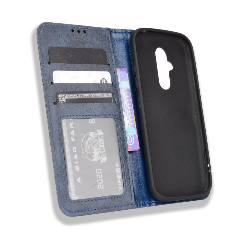 For Fujitsu Arrows F-52B JP Magnetic Buckle Retro Texture Leather Case