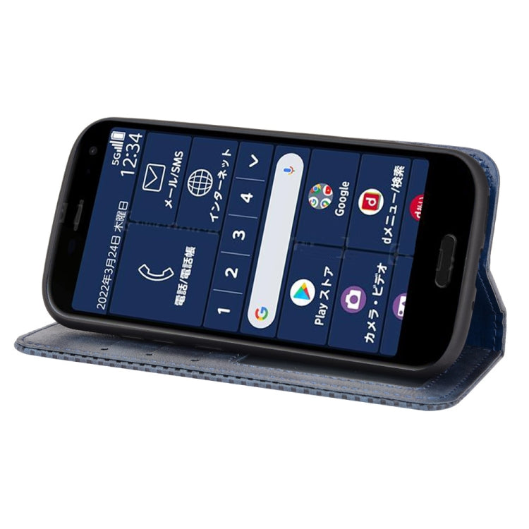 For Fujitsu Arrows F-52B JP Magnetic Buckle Retro Texture Leather Case