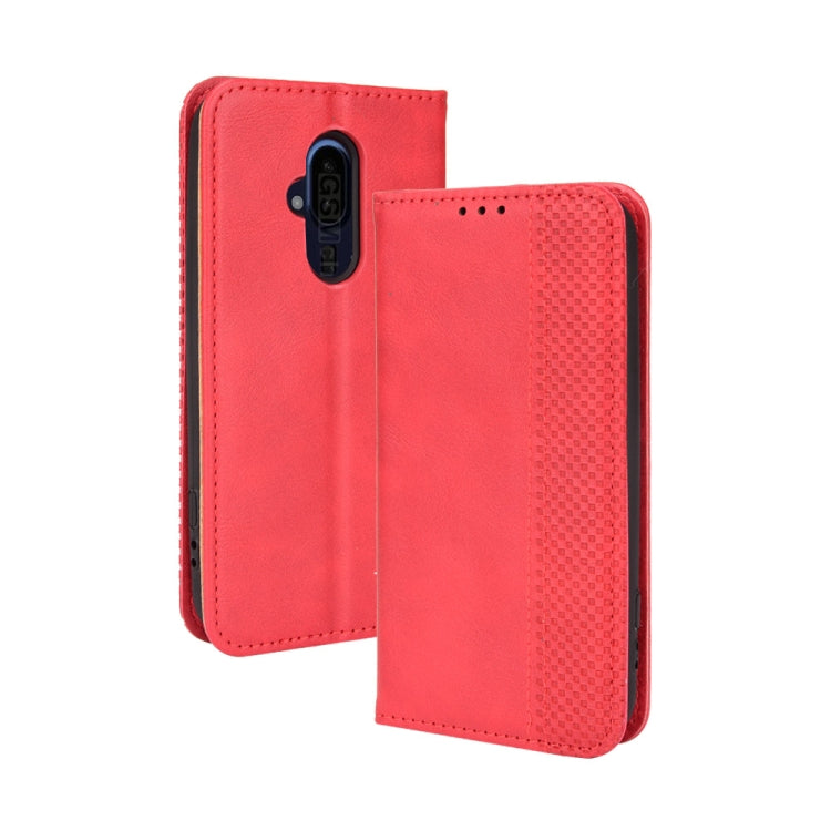 For Fujitsu Arrows F-52B JP Magnetic Buckle Retro Texture Leather Case