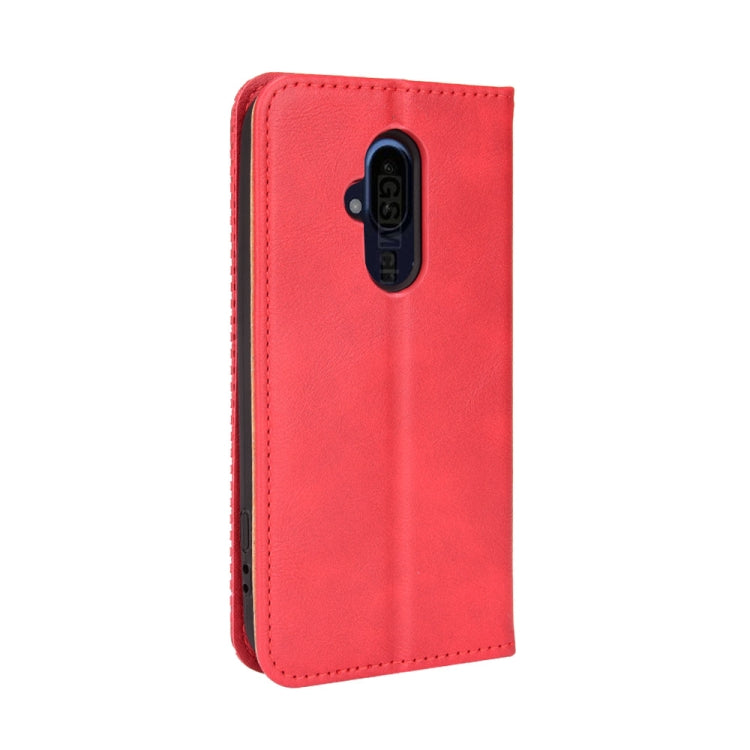For Fujitsu Arrows F-52B JP Magnetic Buckle Retro Texture Leather Case