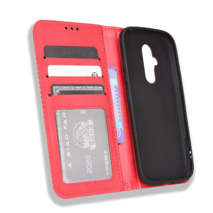 For Fujitsu Arrows F-52B JP Magnetic Buckle Retro Texture Leather Case
