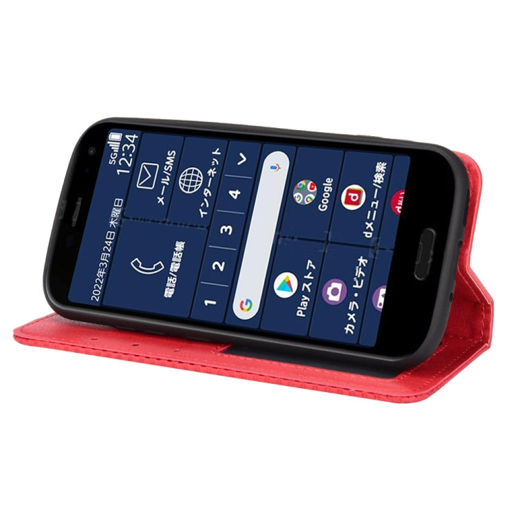 For Fujitsu Arrows F-52B JP Magnetic Buckle Retro Texture Leather Case