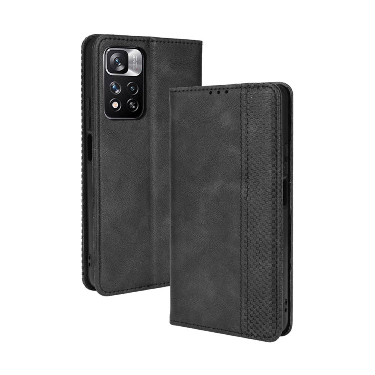 For Xiaomi Redmi Note 11 Pro / 11 Pro+ Magnetic Buckle Retro Texture Leather Case