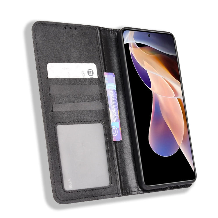 For Xiaomi Redmi Note 11 Pro / 11 Pro+ Magnetic Buckle Retro Texture Leather Case