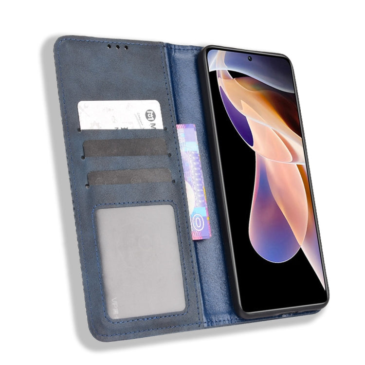 For Xiaomi Redmi Note 11 Pro / 11 Pro+ Magnetic Buckle Retro Texture Leather Case
