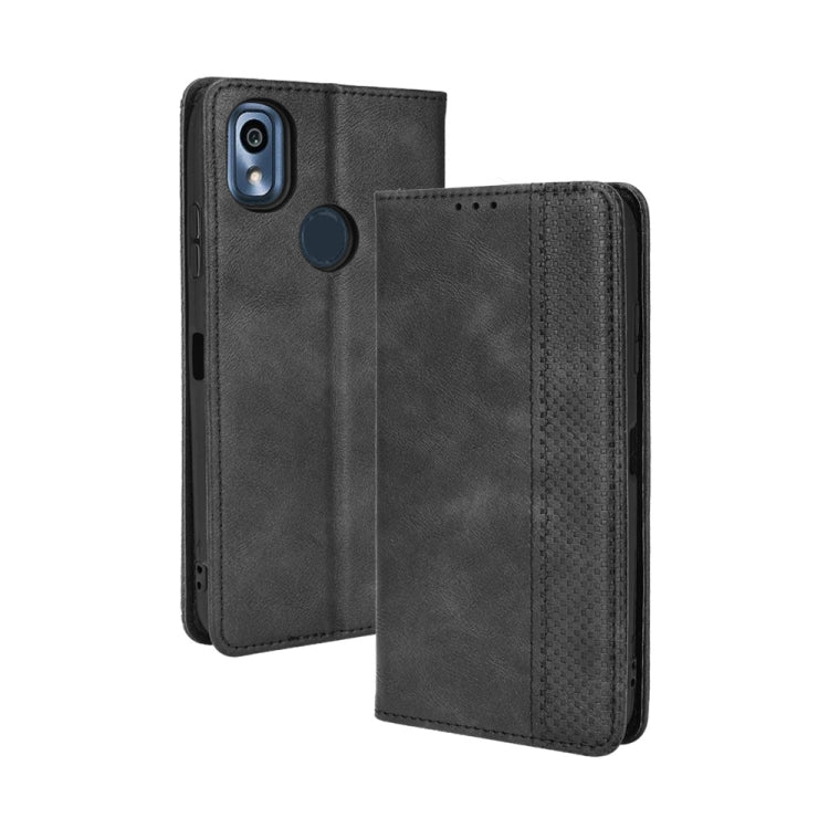 For Kyocera KY-51B Magnetic Buckle Retro Texture Leather Case