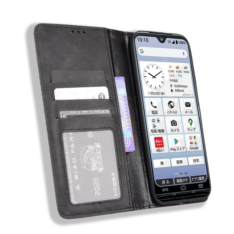 For Kyocera KY-51B Magnetic Buckle Retro Texture Leather Case