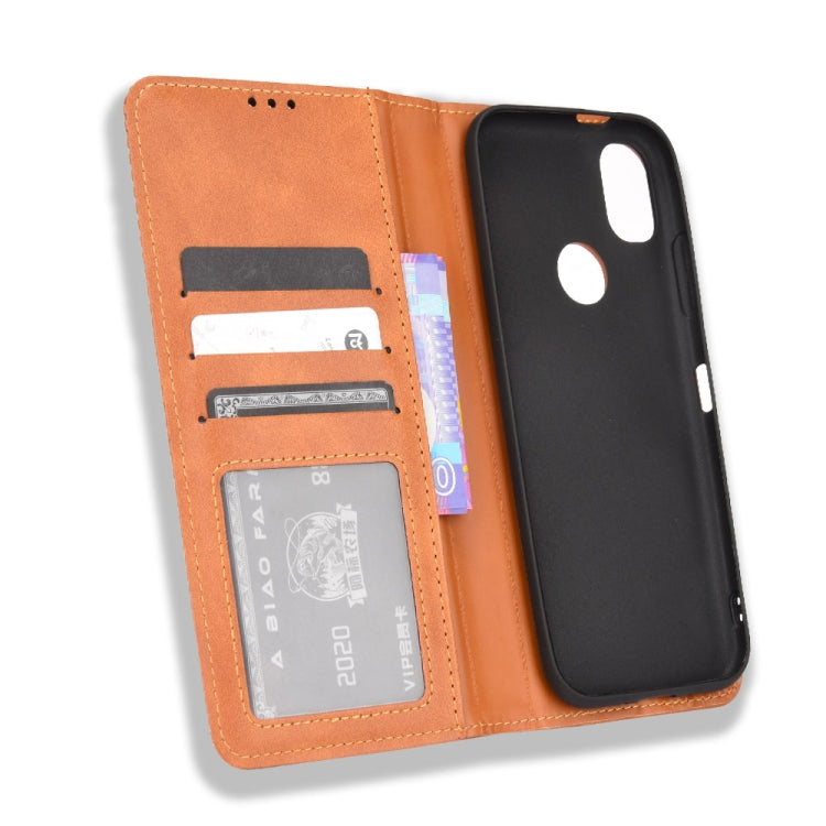 For Kyocera KY-51B Magnetic Buckle Retro Texture Leather Case