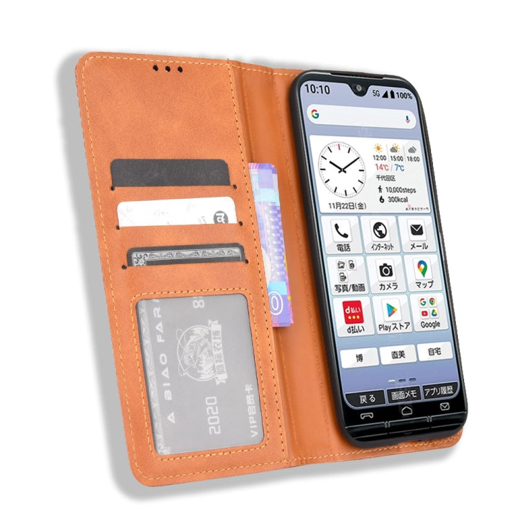 For Kyocera KY-51B Magnetic Buckle Retro Texture Leather Case