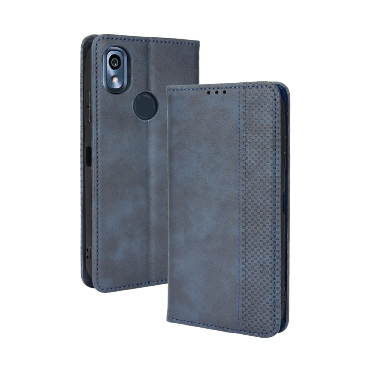 For Kyocera KY-51B Magnetic Buckle Retro Texture Leather Case