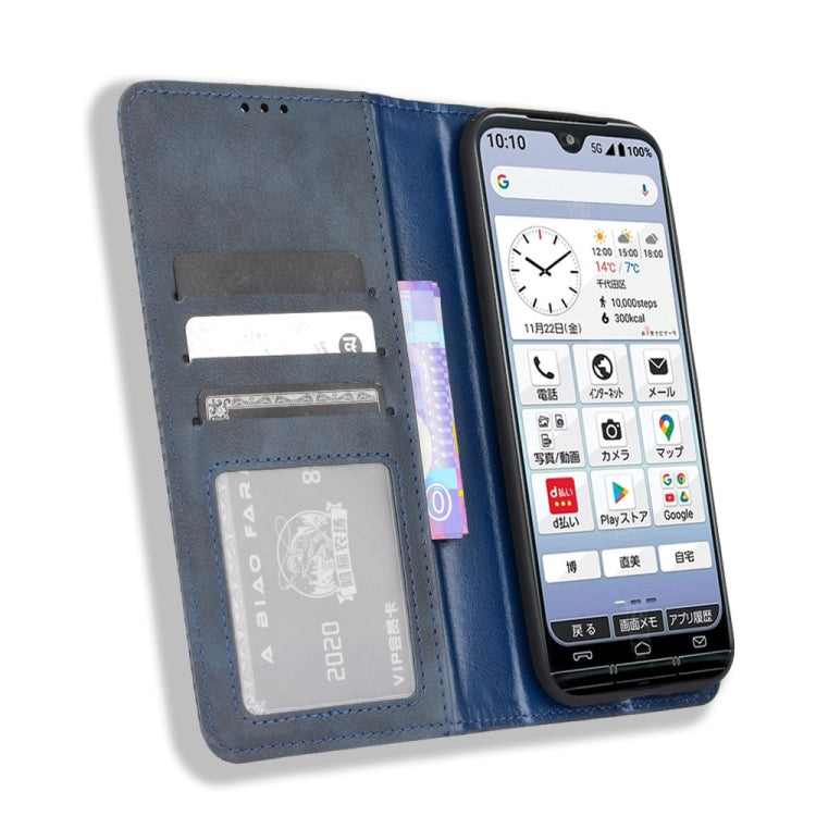 For Kyocera KY-51B Magnetic Buckle Retro Texture Leather Case