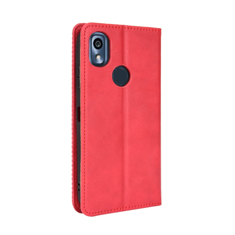 For Kyocera KY-51B Magnetic Buckle Retro Texture Leather Case