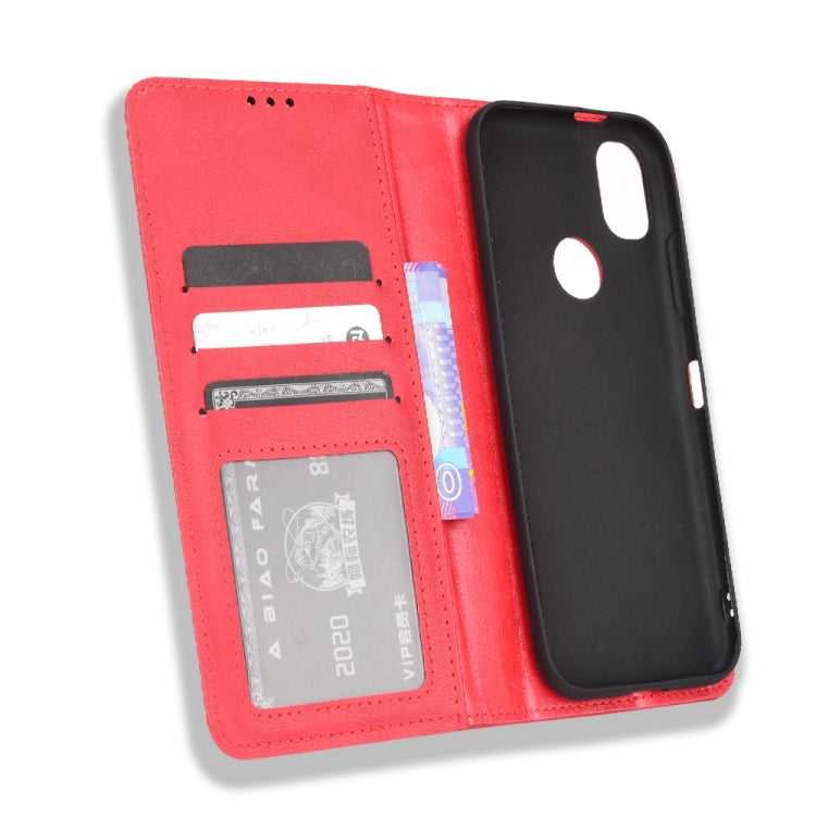 For Kyocera KY-51B Magnetic Buckle Retro Texture Leather Case