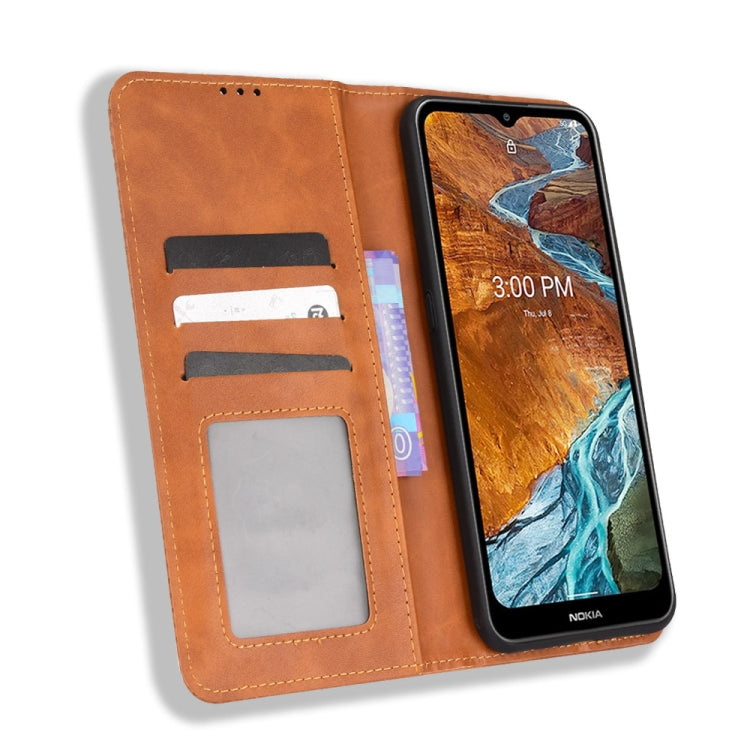 For Nokia G300 Magnetic Buckle Retro Texture Leather Case
