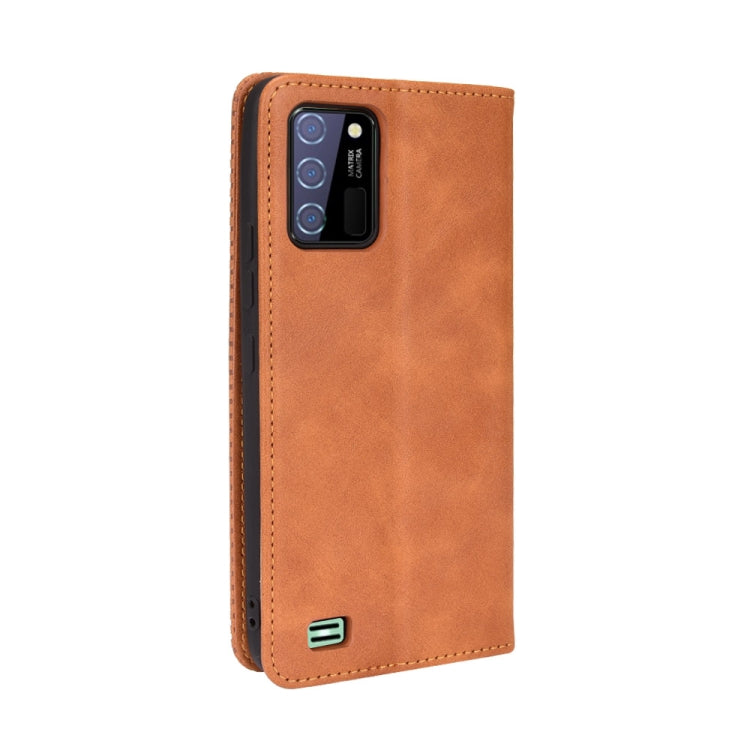 For Oukitel C25 Magnetic Buckle Retro Texture Leather Case