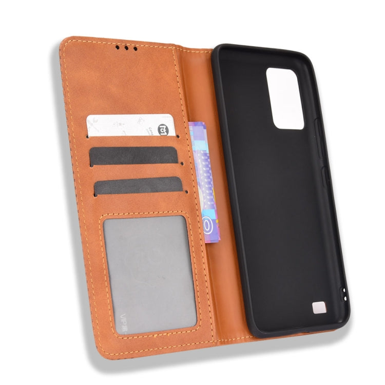 For Oukitel C25 Magnetic Buckle Retro Texture Leather Case