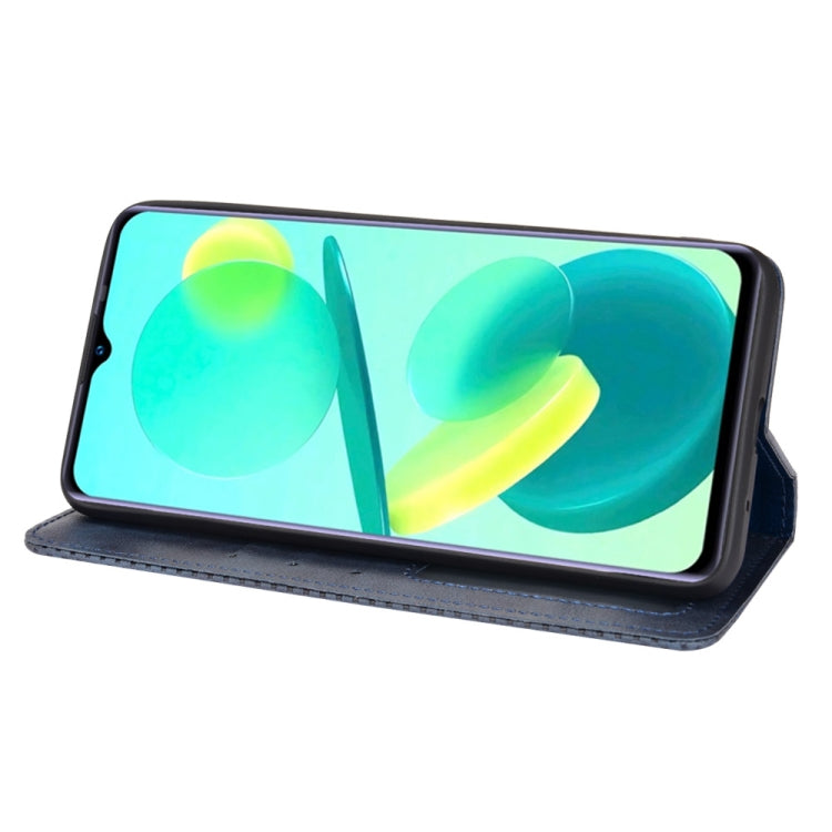 For Oukitel C25 Magnetic Buckle Retro Texture Leather Case