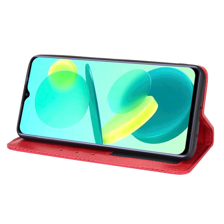 For Oukitel C25 Magnetic Buckle Retro Texture Leather Case