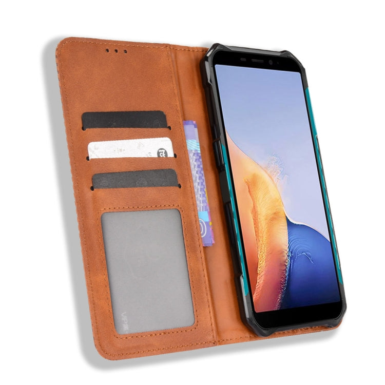 For Ulefone Armor X9 Magnetic Buckle Retro Texture Leather Case