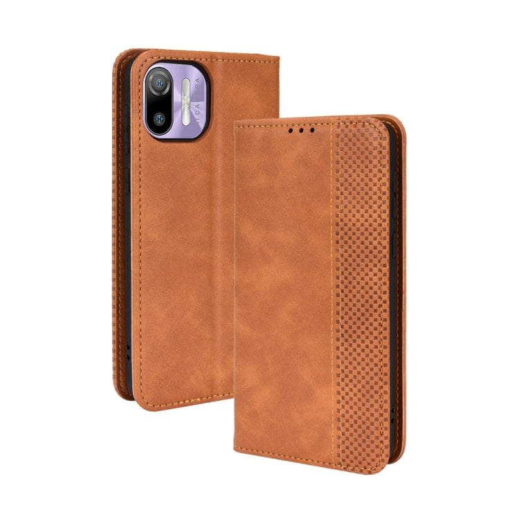 For Ulefone Note 6 / Note 6P Magnetic Buckle Retro Texture Leather Case