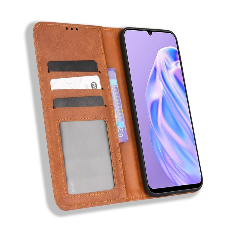 For Ulefone Note 6 / Note 6P Magnetic Buckle Retro Texture Leather Case