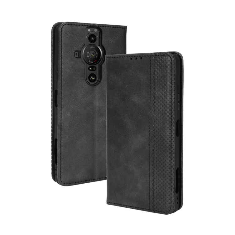 For Sony Xperia Pro-I Magnetic Buckle Retro Texture Leather Case