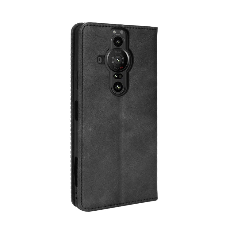 For Sony Xperia Pro-I Magnetic Buckle Retro Texture Leather Case