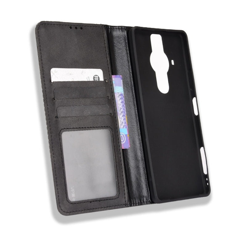 For Sony Xperia Pro-I Magnetic Buckle Retro Texture Leather Case