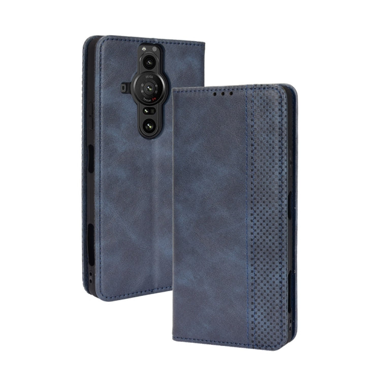 For Sony Xperia Pro-I Magnetic Buckle Retro Texture Leather Case