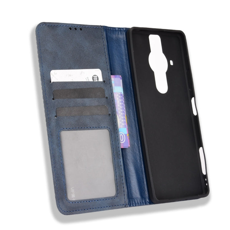 For Sony Xperia Pro-I Magnetic Buckle Retro Texture Leather Case