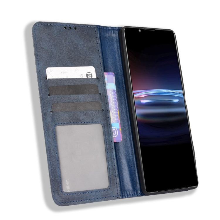 For Sony Xperia Pro-I Magnetic Buckle Retro Texture Leather Case