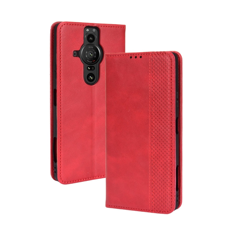 For Sony Xperia Pro-I Magnetic Buckle Retro Texture Leather Case
